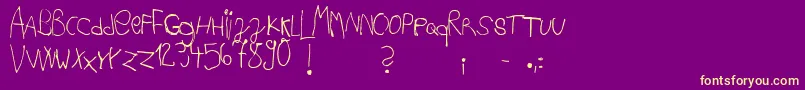 Ackipreschool Font – Yellow Fonts on Purple Background