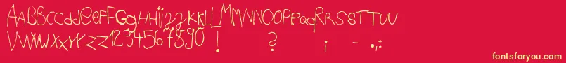 Ackipreschool Font – Yellow Fonts on Red Background