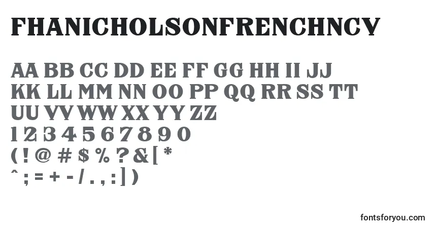 Fuente FhaNicholsonFrenchNcv - alfabeto, números, caracteres especiales