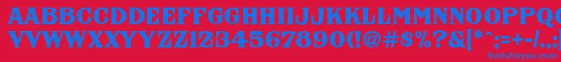 FhaNicholsonFrenchNcv Font – Blue Fonts on Red Background