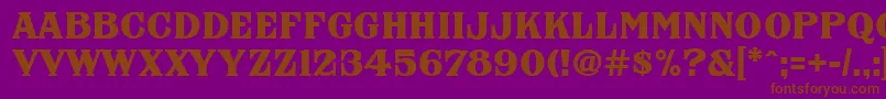 Fonte FhaNicholsonFrenchNcv – fontes marrons em um fundo roxo