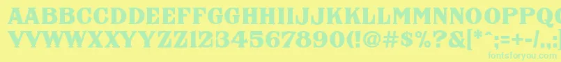 FhaNicholsonFrenchNcv Font – Green Fonts on Yellow Background