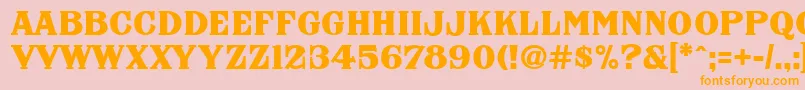 FhaNicholsonFrenchNcv Font – Orange Fonts on Pink Background