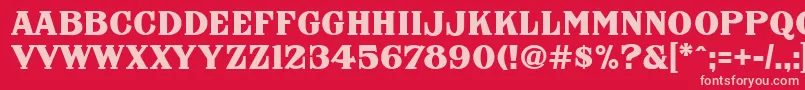 FhaNicholsonFrenchNcv Font – Pink Fonts on Red Background