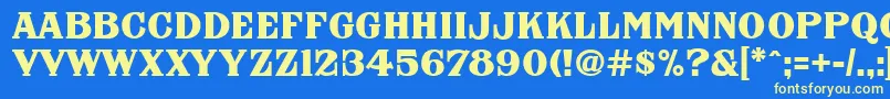 FhaNicholsonFrenchNcv Font – Yellow Fonts on Blue Background