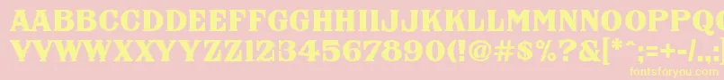 FhaNicholsonFrenchNcv Font – Yellow Fonts on Pink Background
