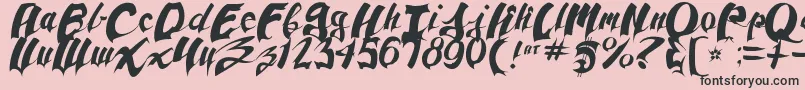 AnpadScript-Schriftart – Schwarze Schriften auf rosa Hintergrund
