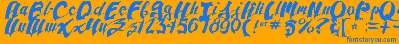 Шрифт AnpadScript – синие шрифты на оранжевом фоне