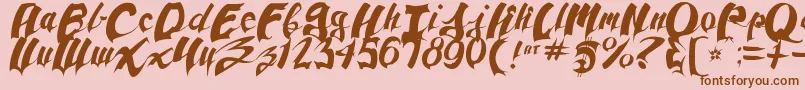 AnpadScript-Schriftart – Braune Schriften auf rosa Hintergrund