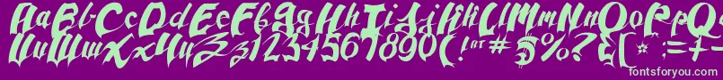 AnpadScript Font – Green Fonts on Purple Background