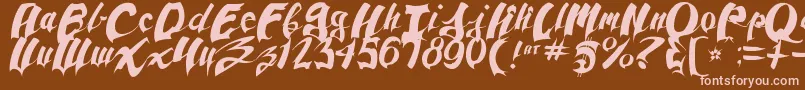 Police AnpadScript – polices roses sur fond brun