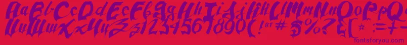 AnpadScript Font – Purple Fonts on Red Background