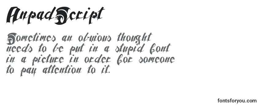 Шрифт AnpadScript