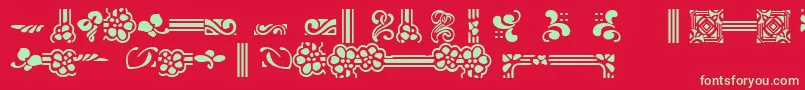 Saiba mais sobre a fonte AuriolFlowers1 Fonte AuriolFlowers1 – fontes verdes em um fundo vermelho