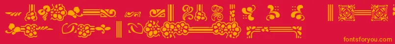 fuente AuriolFlowers1 – Fuentes Naranjas Sobre Fondo Rojo