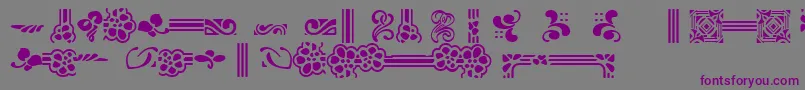 Czcionka AuriolFlowers1 – fioletowe czcionki na szarym tle