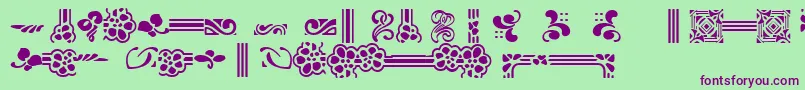 Czcionka AuriolFlowers1 – fioletowe czcionki na zielonym tle
