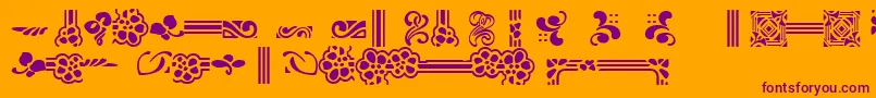 AuriolFlowers1-fontti – violetit fontit oranssilla taustalla