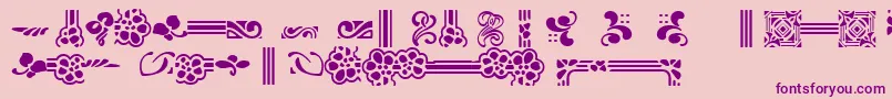 Czcionka AuriolFlowers1 – fioletowe czcionki na różowym tle