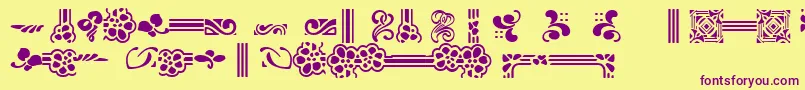 AuriolFlowers1-fontti – violetit fontit keltaisella taustalla