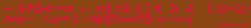 AuriolFlowers1-Schriftart – Rote Schriften auf braunem Hintergrund
