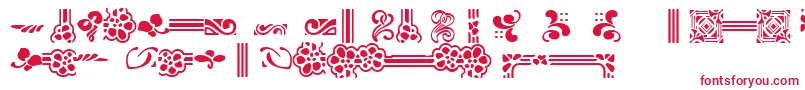 フォントAuriolFlowers1 – 白い背景に赤い文字