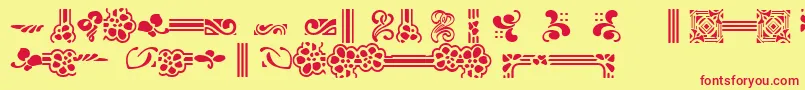 フォントAuriolFlowers1 – 赤い文字の黄色い背景