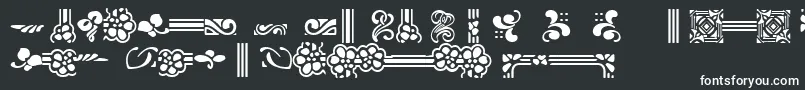 fuente AuriolFlowers1 – Fuentes Blancas Sobre Fondo Negro