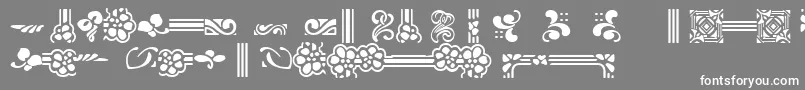 フォントAuriolFlowers1 – 灰色の背景に白い文字