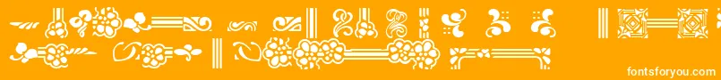 AuriolFlowers1-Schriftart – Weiße Schriften auf orangefarbenem Hintergrund