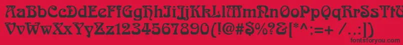 フォントSkazkac – 赤い背景に黒い文字