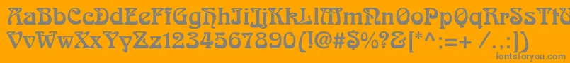 Skazkac-Schriftart – Graue Schriften auf orangefarbenem Hintergrund