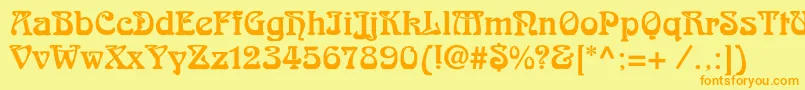 Skazkac Font – Orange Fonts on Yellow Background