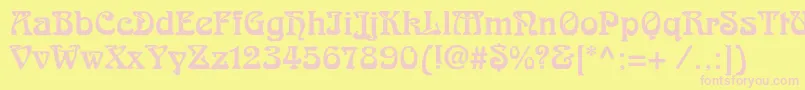 Skazkac Font – Pink Fonts on Yellow Background