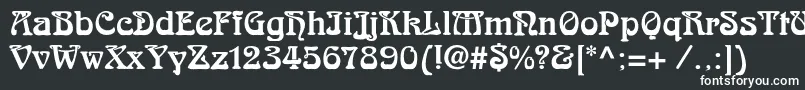 フォントSkazkac – 黒い背景に白い文字