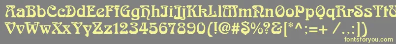 Skazkac-fontti – keltaiset fontit harmaalla taustalla