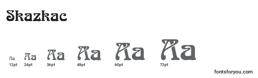 Размеры шрифта Skazkac