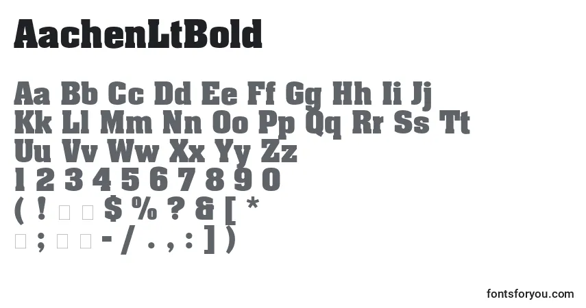 A fonte AachenLtBold – alfabeto, números, caracteres especiais