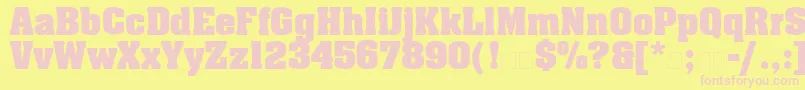 AachenLtBold Font – Pink Fonts on Yellow Background