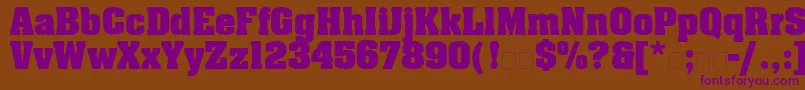 AachenLtBold Font – Purple Fonts on Brown Background