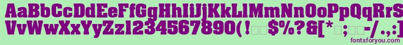 AachenLtBold Font – Purple Fonts on Green Background