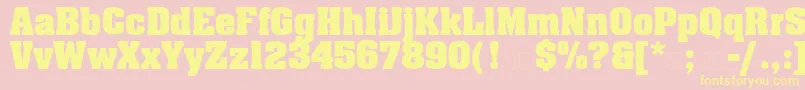 AachenLtBold Font – Yellow Fonts on Pink Background