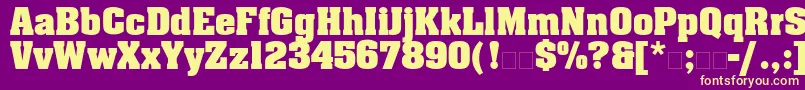 AachenLtBold Font – Yellow Fonts on Purple Background