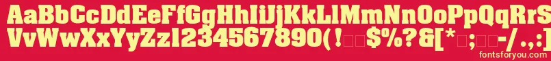 AachenLtBold Font – Yellow Fonts on Red Background