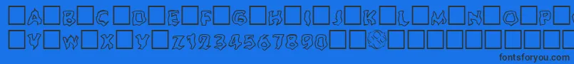 Ghouloutline Font – Black Fonts on Blue Background