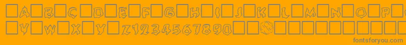 Ghouloutline Font – Gray Fonts on Orange Background