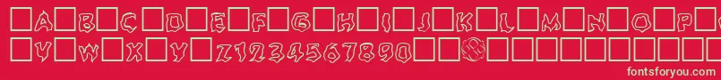 Ghouloutline Font – Green Fonts on Red Background