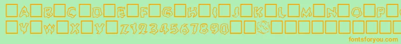 Ghouloutline Font – Orange Fonts on Green Background