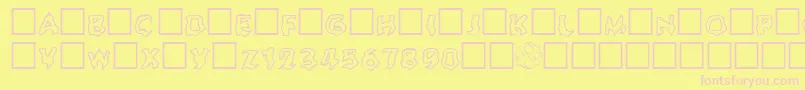 Ghouloutline Font – Pink Fonts on Yellow Background