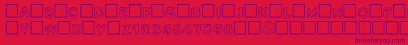 Ghouloutline Font – Purple Fonts on Red Background